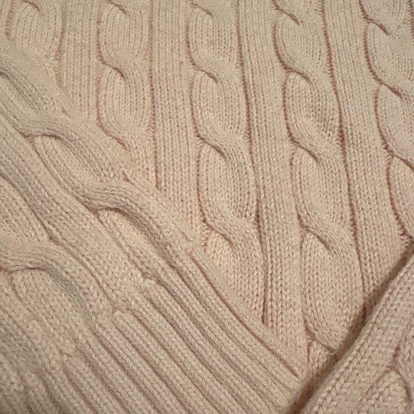 Ralph Lauren crew neck sweater in pale pink with side button feature - Picture 3 of 7
